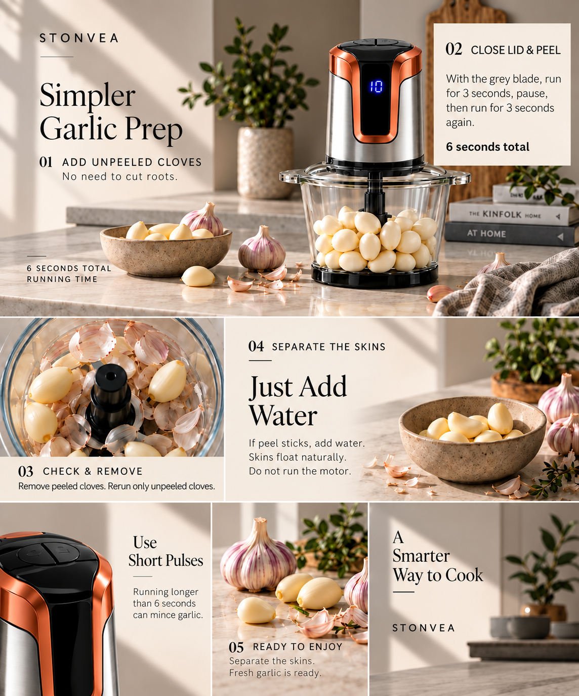 Illustrated Stonvea garlic preparation guide