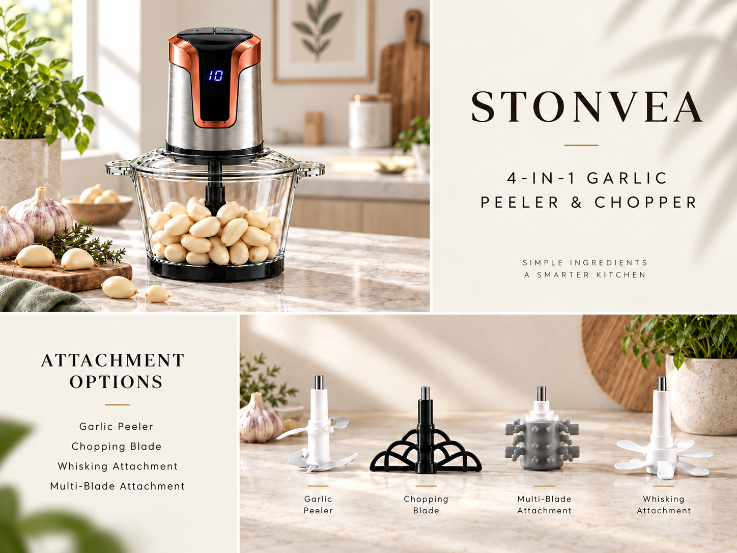 Stonvea appliance and interchangeable attachment overview