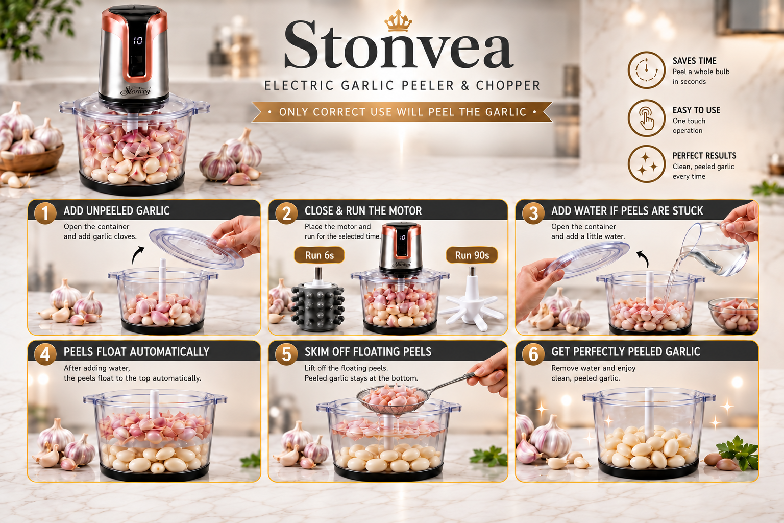 Stonvea illustrated peeling and water separation guide